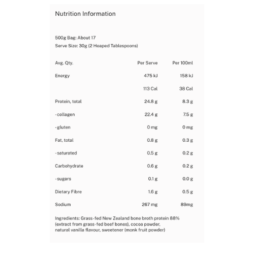 Bone Broth Protein Powder | Chocolate 500g