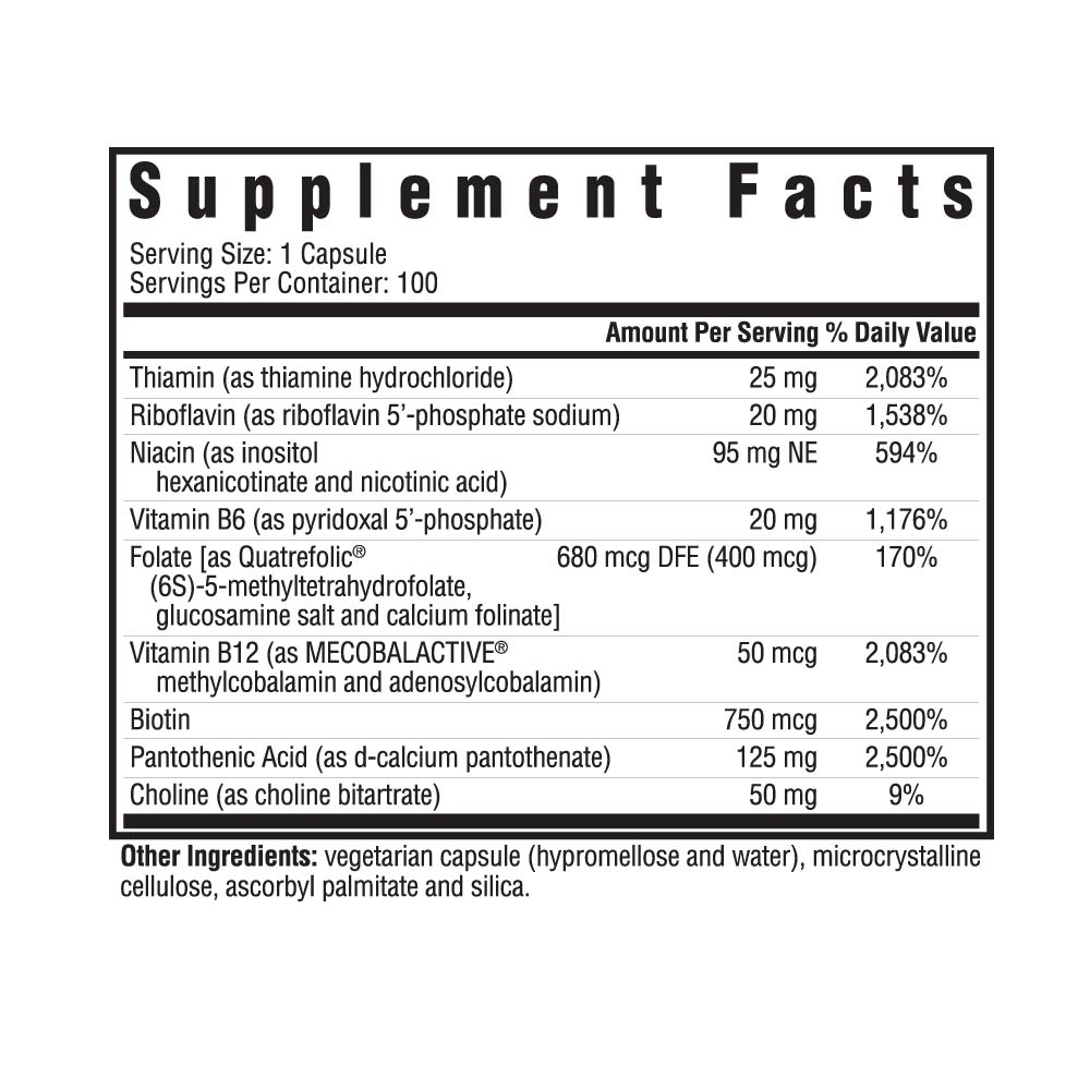 Seeking Health B Complex Plus supplement facts