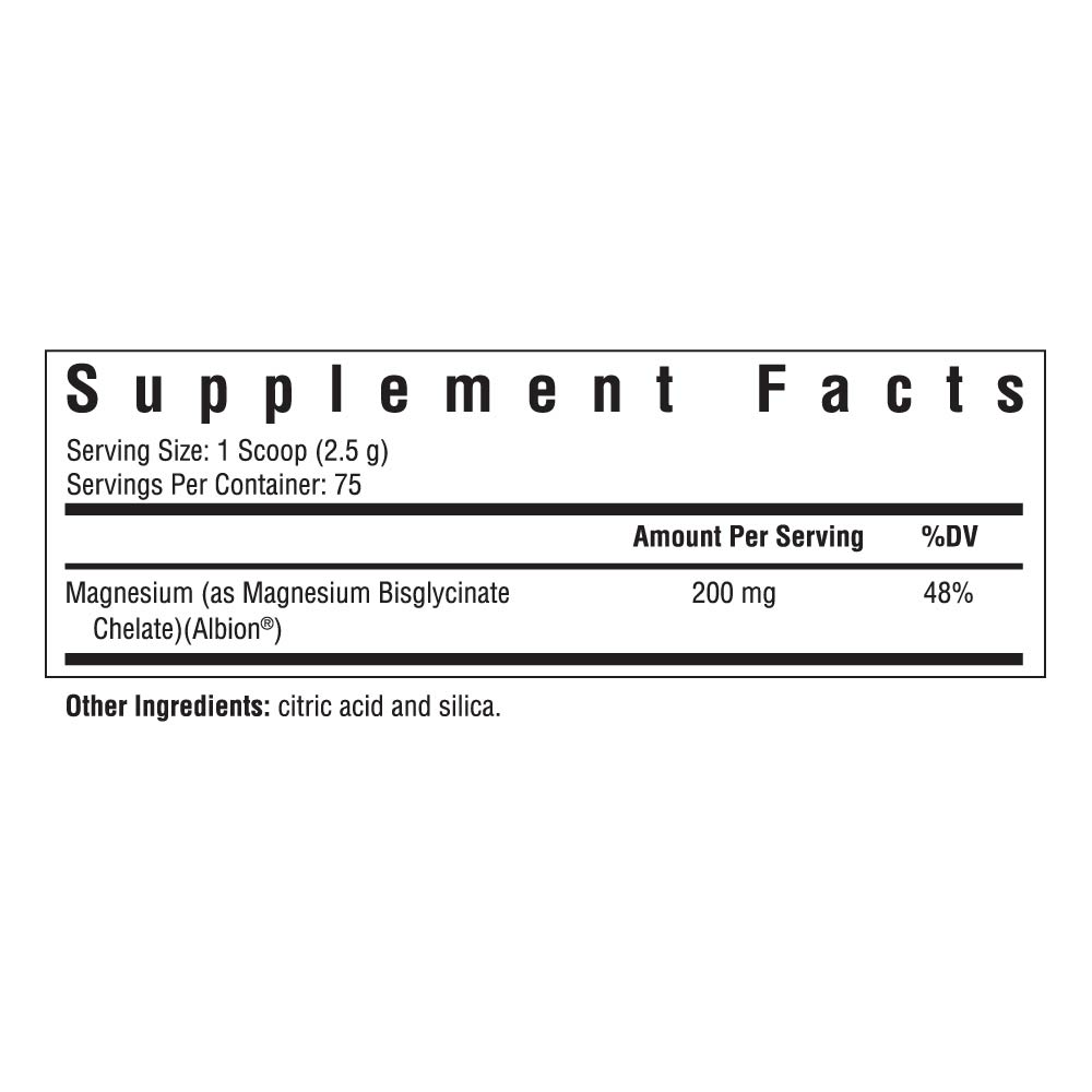 Seeking Health Magnesium Glycinate Powder supplement facts