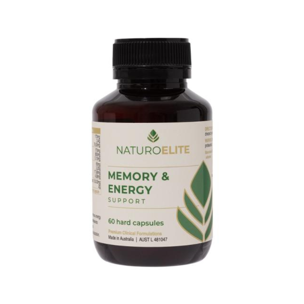 Natureruleite supplement bottle for memory and energy support on a white background