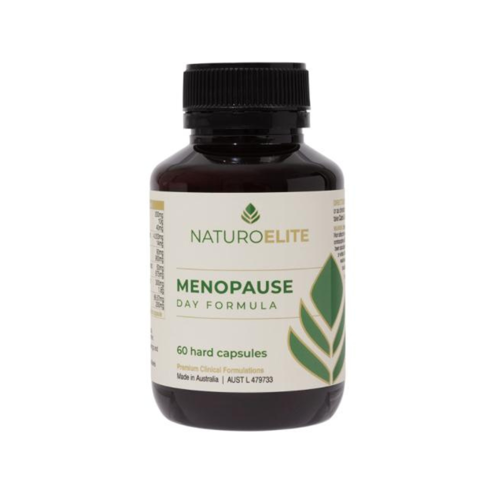 Natur elite menopause day formula bottle on a white background