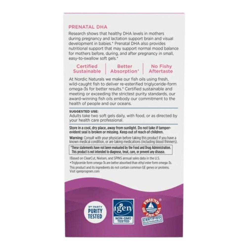 Nordic Naturals Prenatal DHA back
