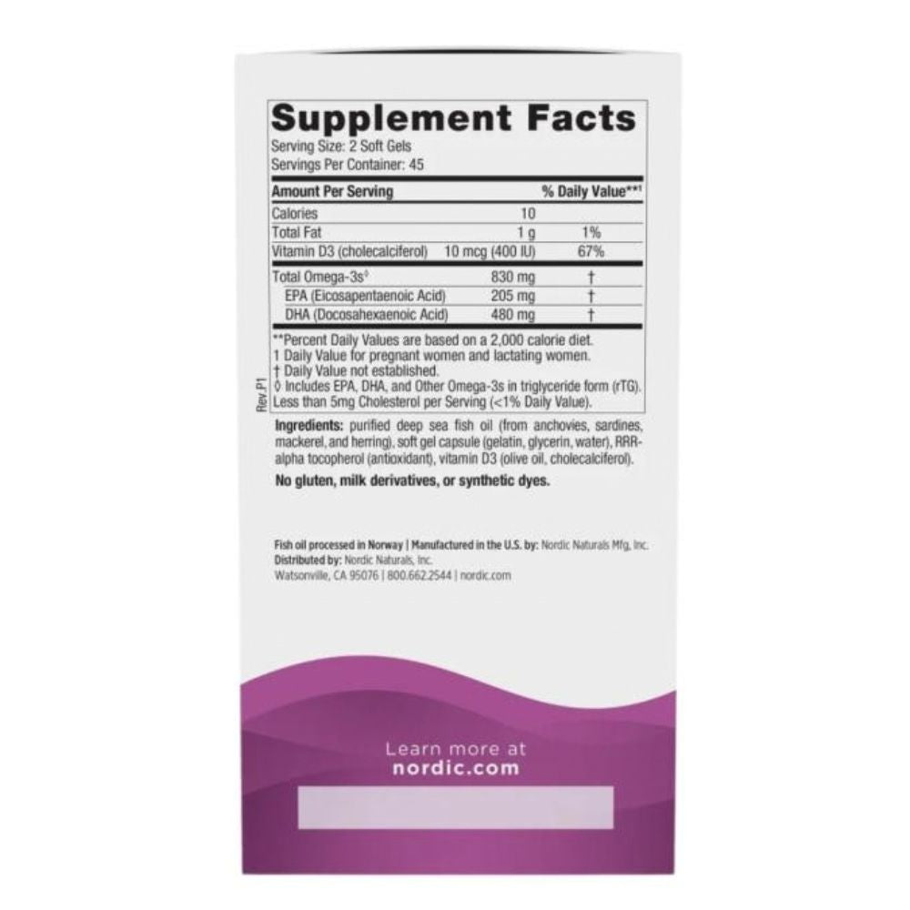 Nordic Naturals Prenatal DHA supplement facts