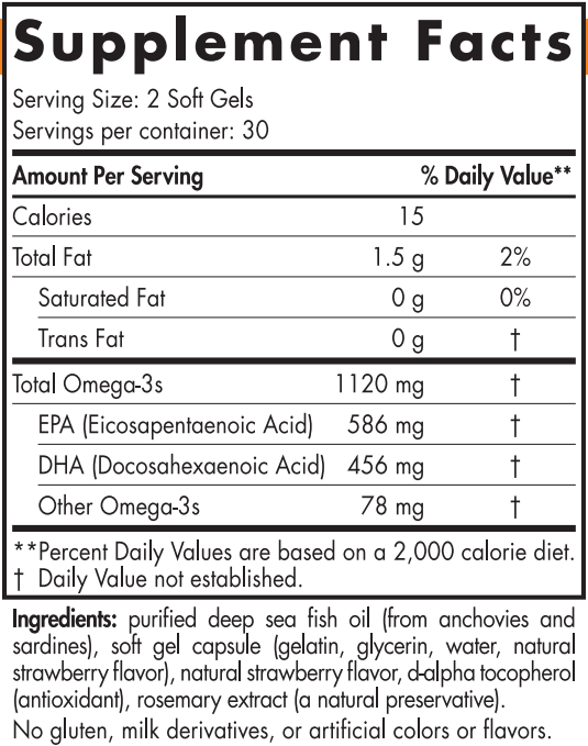 Nordic Naturals ProOmega 2000 Jr Supplement Facts