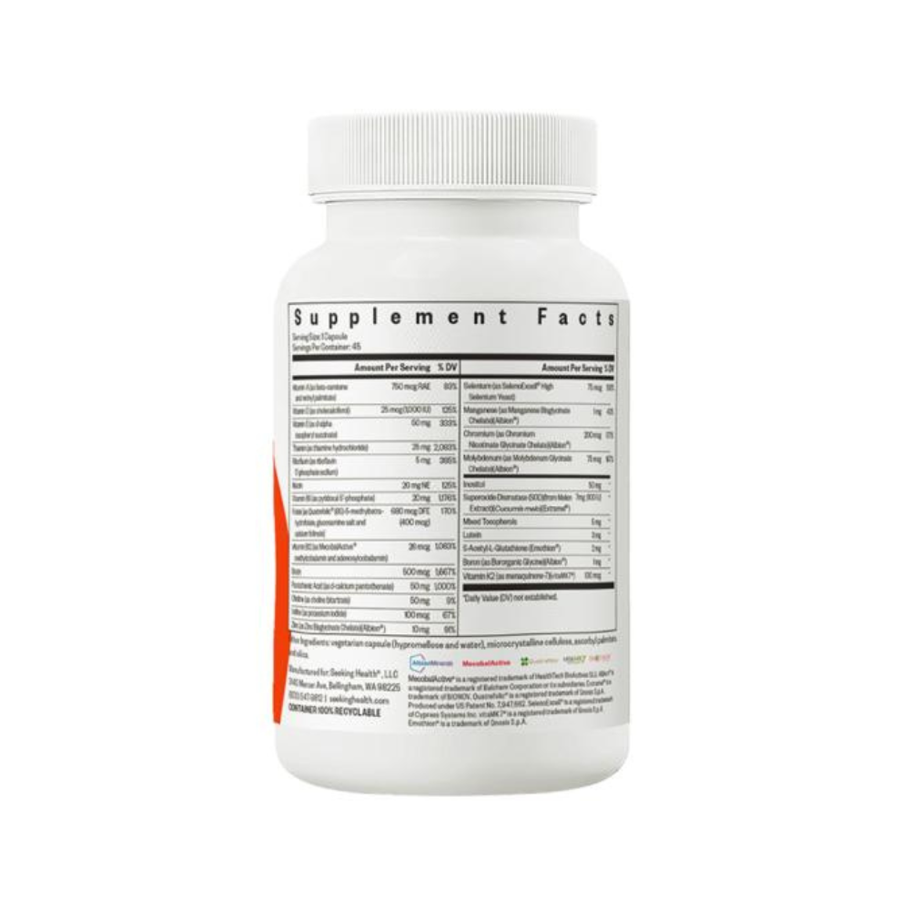 Seeking Health Multivitamin One facts