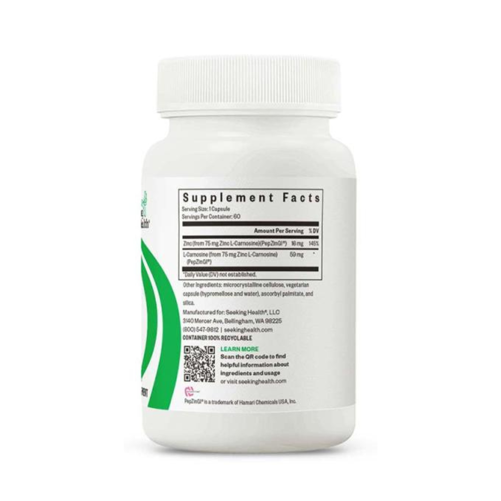 Seeking Health Zinc Carnosine facts