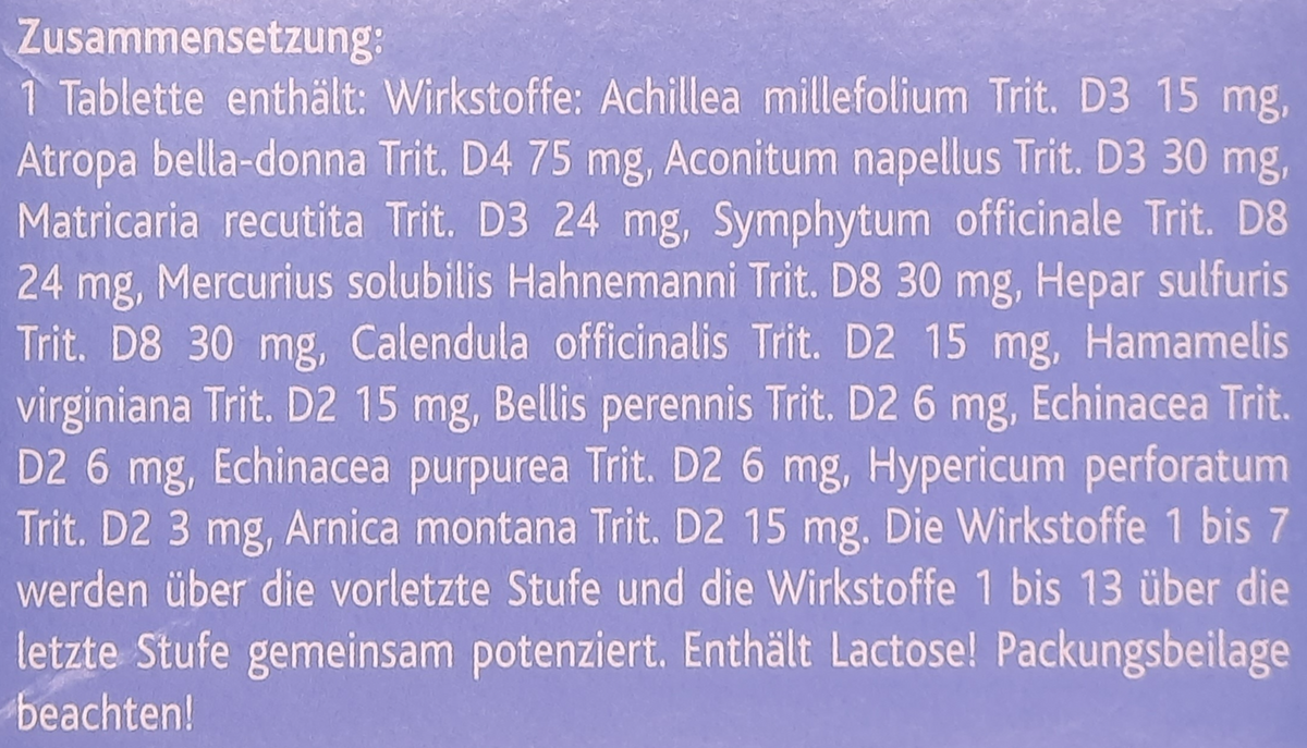 Traumeel S Tablets 250 list