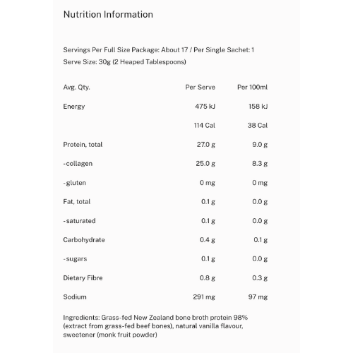 Bone Broth Protein Powder | Natural Vanilla 500g